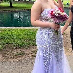 Elegant Lavender Floral Gown